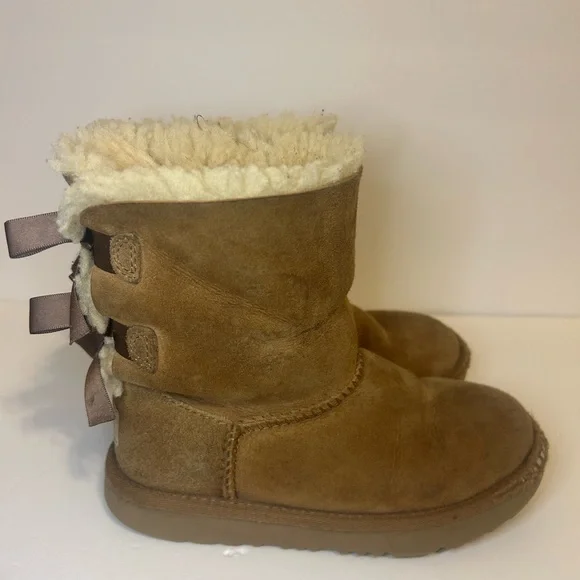 UGG Tan Boots with Ribbon Accents size 13c - Picture 2 of 4